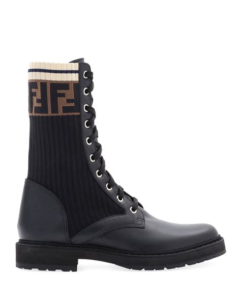 fendi brown platform ff buckle almond toe boot|Boots & Booties .